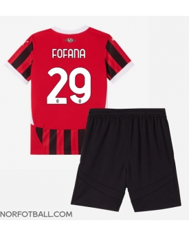 Billige Fotballdrakt AC Milan Youssouf Fofana #29 Replika Hjemmedraktsett Barn 2024-25 Kortermet (med bukser)